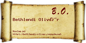 Bethlendi Olivér névjegykártya